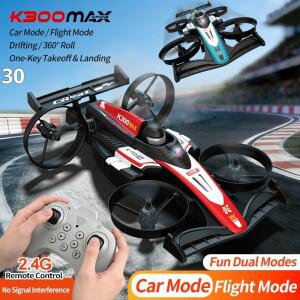 K300MAX 2.4G 무선 조종 드론 자동차 비행 듀얼 스턴트 드리프트 항공기 360도 회전 원키 이착륙