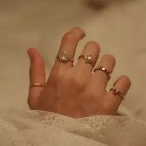 반지 물방울 원석 반지세트 5pcs