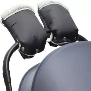 Rock88 겨울 따뜻한 유모차 장갑 방풍 방수 프램 미튼 쇼핑 카트 핸드 머프 부모용 두꺼운 플리스 안감이