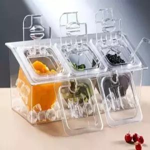 가니쉬보관함 얼음보관컨테이너 바용재료통 위생적 다용도보관 소형 부수 관 패키지 칵테일