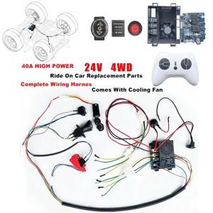 12V 4륜구동 DIY 수제  전동 자동차 고출력 배선 세트컨트롤러, 리모컨 포함