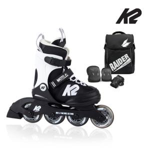 K2 모토화이트 아동인라인사이즈조절가방보호대[세미]