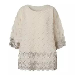 [플리츠미] 와플 주름 티블라우스_EPTSM024002