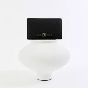 닥스 액세서리 여성 24FW [스테디셀러] 블랙 DD로고 소가죽 반지갑 WCWA4F524BK