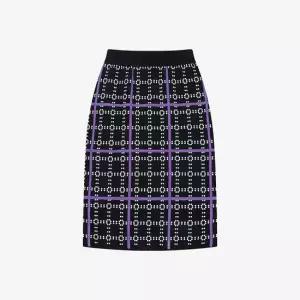 SI 씨 체크 H라인 니트 세트 스커트 B