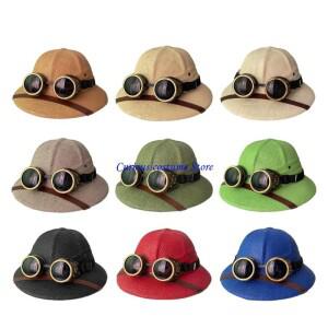 승마 를 위한 E8FA Steampunks 헬멧 태양 모자 종이 밀짚 안전모