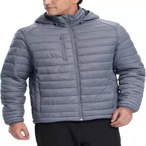 핏 스페이스 남성 단열 합성 다운 패딩 재킷 겨울 따뜻한 코트 퀼팅 방수 포장 가능 하이킹 캠핑