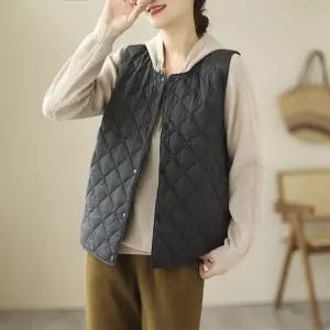 여자 이너 경량 웰론 코트 패딩조끼 다운 조끼 보온 OP1