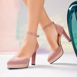 여성 신발 힐펌프스 하이힐 슈즈 봄가을 스틸레토 빅사이즈 러블리 발목 스트랩 구두 MF3