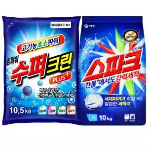(10.5kg+10.5kg) 슈퍼크린 플러스X2개/스파크/가루/세탁세제