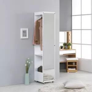 [장인가구]피콜로 이동식 전신거울 옷장 행거