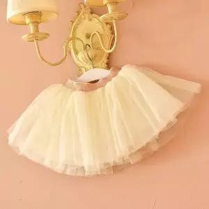 핸드메이드 여아 샤스커트 골드튜튜 아이보리
