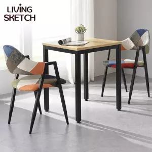 보브 600 사각 블랙 네츄럴 카페 테이블 업소용 2인 티테이블 원룸 식탁