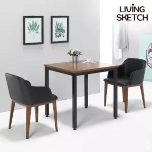 보브 700 사각 월넛 카페 테이블 업소용 티테이블 원룸 식탁