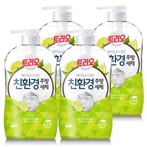 트리오 베이킹소다 담은 주방세제, 라임, 680ml, 4개