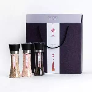 [화산수천일염]핑크솔트+통후추+참깨 그라인더 3종