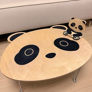 좌식용 접이식 밥상 귀여운 판다 캐릭터 테이블 교자상 다과상 둥근 원형 1인용 가벼운상