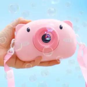 카메라 비눗방울 자동 버블건  핑크돼지