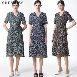 [쉬즈미스] 올오버 패턴 랩 원피스