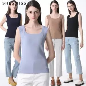 [쉬즈미스(SHESMISS)] 스퀘어넥 민소매 나시 니트