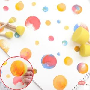 아기미술놀이 스텐실스펀지도장 5종 유치원 어린이집 미술놀이