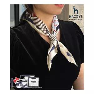 [롯데백화점]헤지스ACC [선물포장] HIMU4F803IV_여성 아이보리 스트라이프 실크 사각 스카프