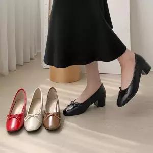 [롯데백화점]원더슈즈 쁘띠리본 컴포트 쿠션 데일리 펌프스 메리제인&단화 4CM IT-5147