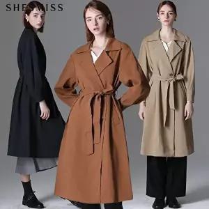 [쉬즈미스][쉬즈미스(SHESMISS)] 싱글 벨티드 오버핏 트렌치코트 (택가격:428000원)