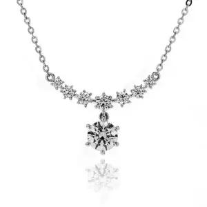 [하나다이아몬드]7부 랩다이아몬드 14k 18k 화려한 프로포즈 웨딩 목걸이 실키 HNLDN076