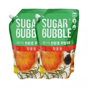 슈가버블 친환경 에코 주방세제 자몽 1.2L x2