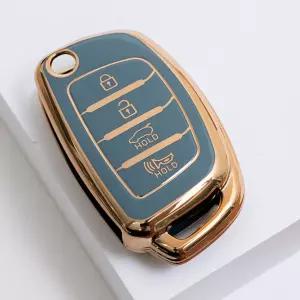 현대 차 키케이스 TPU 커버 리모컨 폴딩 4버튼 홀더 투싼TL IX 산타페DM LF YF소나타 그랜저 아반떼AD MD