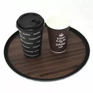 논슬립 쟁반 손잡이 카페 원형 쟁반 트레이 소 30cm