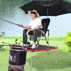 머털 흑판 민물 좌대 자립 발판 초경량 알루미늄 중층 접이식 받침대 1000mm x 1200mm