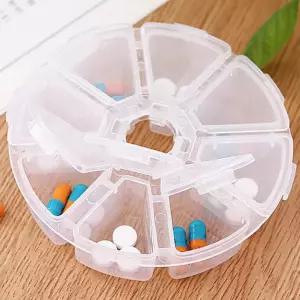 8구 케이스 여행용 원형 보관함 투명 약통 알약 휴대용 인기상품 알약함 8칸 추천 PP