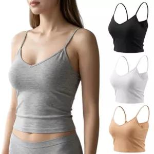 데일리 편한 여성 속옷 인견 노와이어 스포츠 브라탑 크롭티 끈 나시 수면 브라 kazib-0004