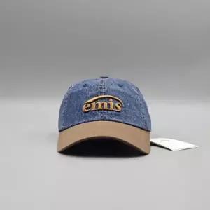 EMIS 이미스모자 워시드 데님 볼 캡 블루브라운
