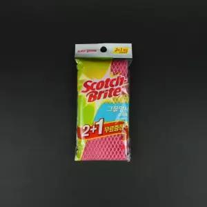 (2+1개입) 3M-그물망사 수세미/주방/노스크래치/그물/망사/그물망/노스크레치/양면/음식점/식당/주점/세척