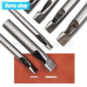 1PC 2MM 타원형 너비 구멍 가죽 철강 펀치 공예 DIY 벨트 6MM 모양 도구