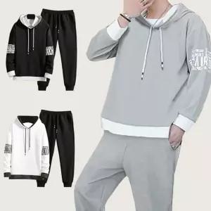 남자 트레이닝 세트 데일리 추리닝 상하의 남성 후드 티 세트 봄가을 캐주얼 라운지 오버핏 편안한 웨어
