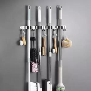우산 밀대 거치대 홀더 걸이 현관이 5후크청소도구이 화장실 욕실 다용도 보관 봉이 마포대 정리 스테인레