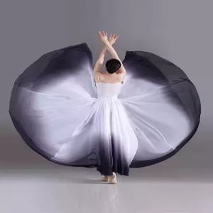 그라데이션 한국무용 풀치마 무용복 쉬폰 롱스커트 연주회 공연용 댄스 스커트