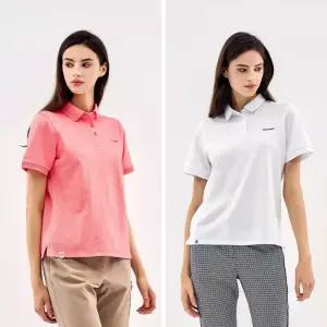 몽벨 여성 단색 카라 반팔 티셔츠