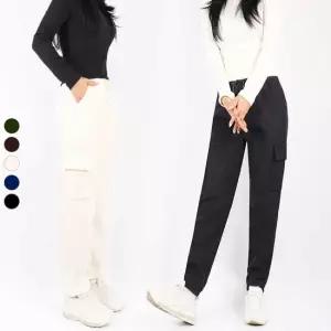 [SPM] D여성골덴카고조거팬츠 여자 카고 조거 골덴 코듀로이 밴딩 스판 기모 팬츠 데일리 트레이닝 바지