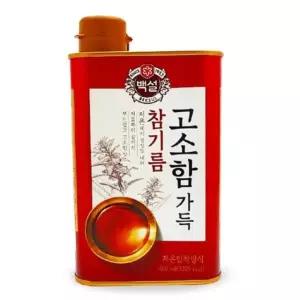 저온압착 참기름 고소한 백설 참기름 400ml 캔
