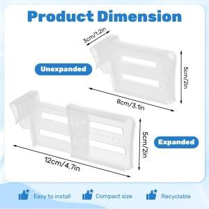 확장형 냉장고 서랍 분리대, 플라스틱 문 정리함, 주방 수납용 조절 가능한 칸막이 클립