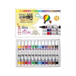 크라운 12색 유성 매직 세트