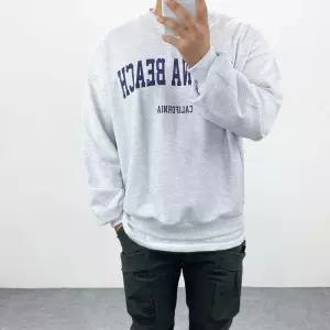 [엠클로]남자 오버핏 라구나비치 크랙 레터링 프린팅 맨투맨티셔츠 남여공용 4컬러