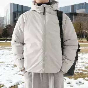 [지지블랙]루덴 인퀼팅 후드 패딩 점퍼 자켓 밑단스트링 하이넥 후드집업 숏패딩 빅사