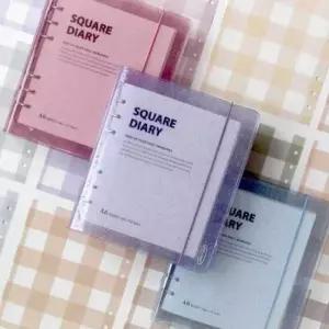[문구] 트윙클 스퀘어 다이어리 a6 하드커버 6공 키링 밴드