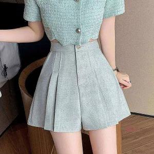 치마반바지 주름정장바지 반바지슬렉스숏팬츠cde428
